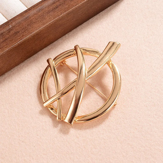 Simple Antique Gold-Plated Brooch - Elegant Charme