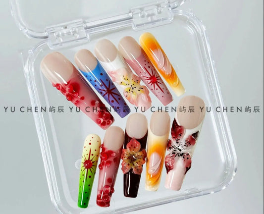 Blooming Elegance Handcrafted Nail Art Set - Elegant Charme