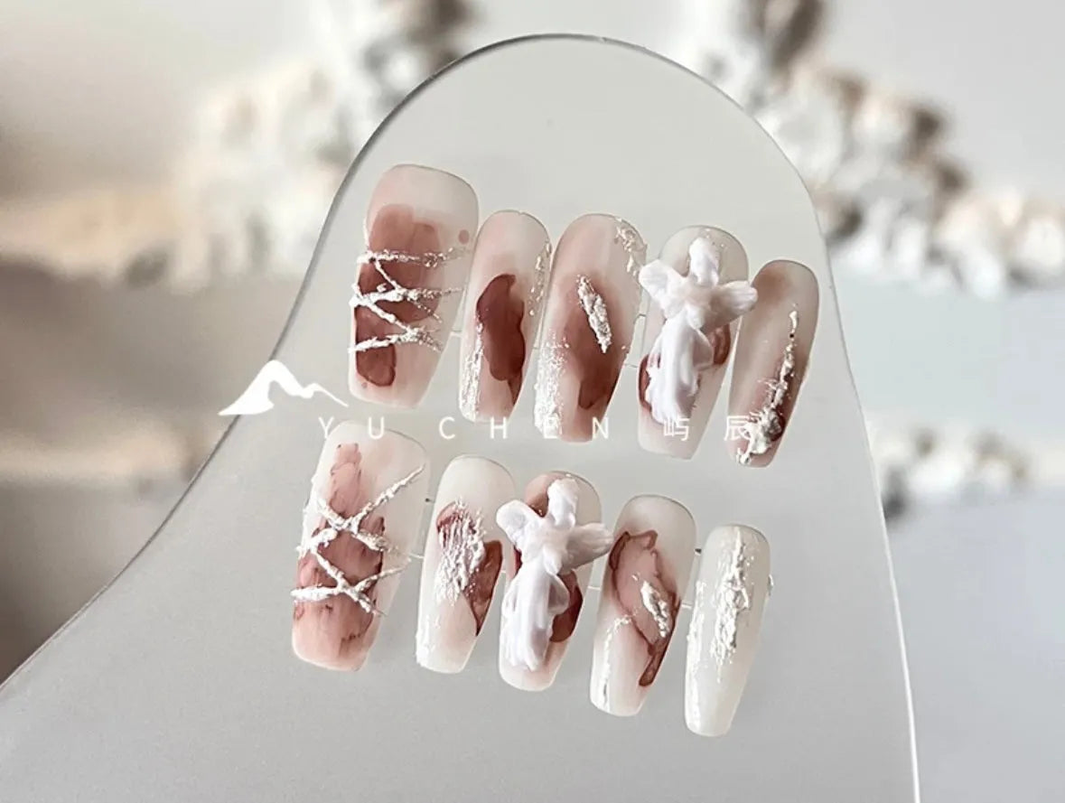 Elegant Angelic Marble Nail - Elegant Charme