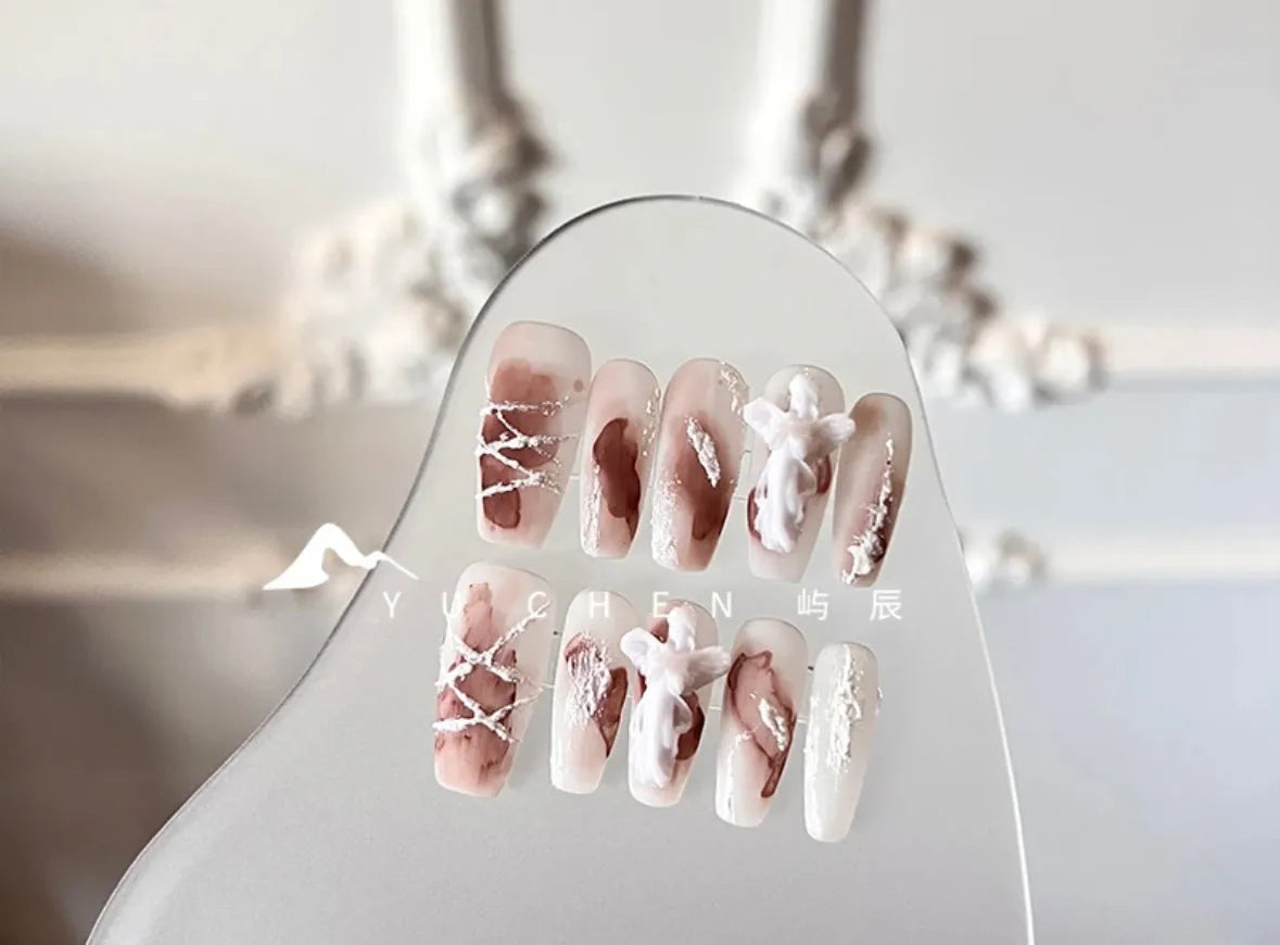 Elegant Angelic Marble Nail - Elegant Charme