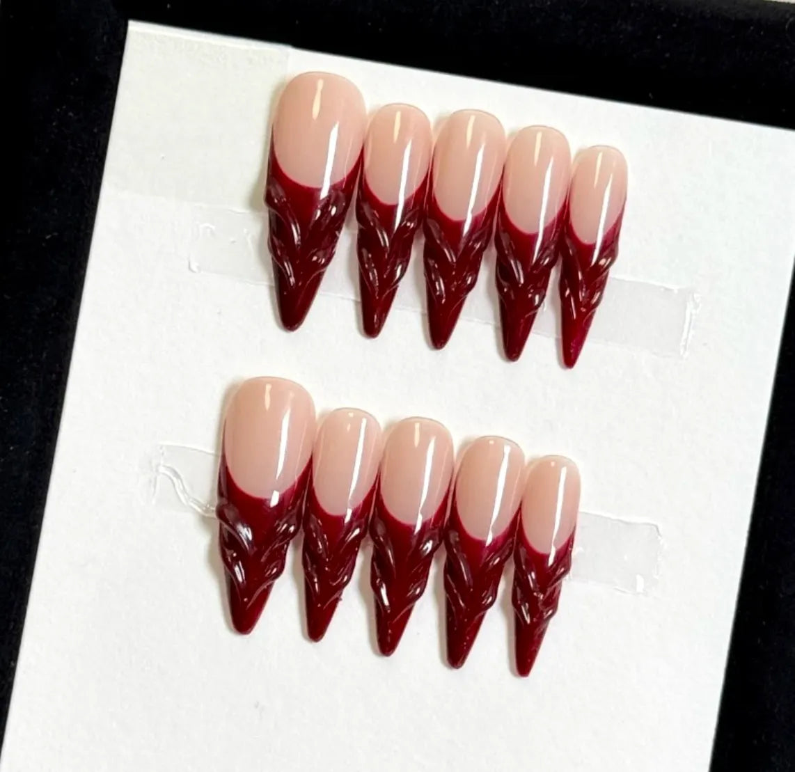 Deep Crimson Flame Nail - Elegant Charme